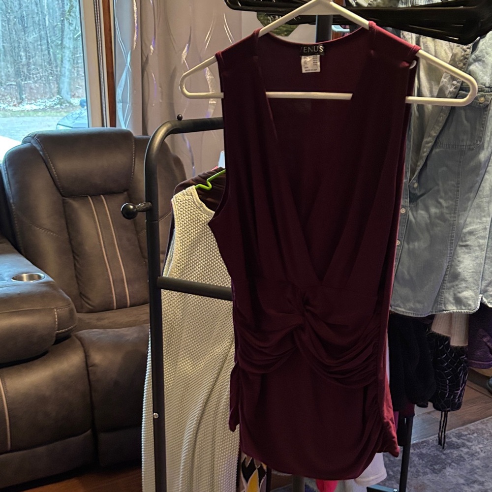 VENUS Deep Burgundy Mini Dress
